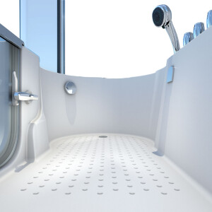 Seniorendusche und Badewanne mit Tür S12D-TH-R Dusche 85x170cm ohne 2K Scheiben Versiegelung