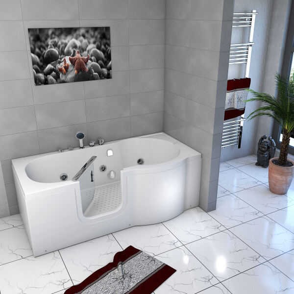 Seniorenwanne mit Tür Whirlpool S12-WP-L-ALL Badewanne 170x85cm