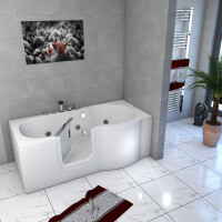 Seniorenwanne mit Tür Whirlpool S12-WP-L-ALL Badewanne 170x85cm