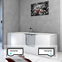 Seniorenwanne mit Tür Whirlpool S12-WP-L-ALL Badewanne 170x85cm