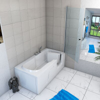 Senior shower and sitz tub combination tub with door s17d-l