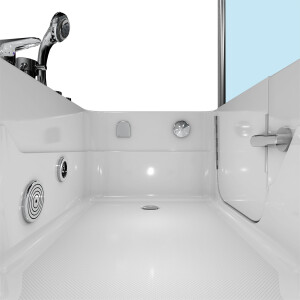 Seniorendusche Kombi Duschkabine Whirlpool Seniorenwanne mit Tür S17D-EH-WP-L-EC 150x75x210 cm