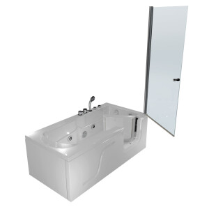 AcquaVapore Senior shower Combi shower cubicle Whirlpool senior bath with door s17d-wp-l-ec 150x75x194 cm