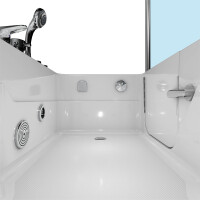 Seniorendusche Kombi Duschkabine Whirlpool Seniorenwanne mit Tür S17D-EH-WP-L-EC 150x75x210 cm