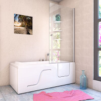 AcquaVapore Senior shower Combi shower cubicle Whirlpool senior bath with door s17d-wp-l-ec 150x75x194 cm