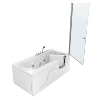 AcquaVapore Senior shower Combi shower cubicle Whirlpool senior bath with door s17d-th-wp-l 150x75 cm