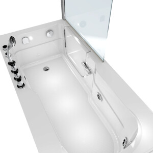 AcquaVapore Senior shower Combi shower cubicle Whirlpool senior bath with door s17d-th-wp-l-ec 150x75 cm