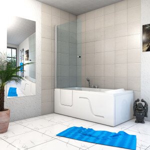 Combi shower enclosure for senior citizens with door s17d-r 75x150 cm
