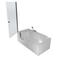 Combi shower enclosure for senior citizens with door s17d-r 75x150 cm