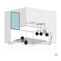 Seniorendusche und Sitzwanne Kombination Wanne mit Tür S17D-EH-R-EC 75x150x210cm