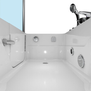 Seniorendusche Kombi Duschkabine Whirlpool Seniorenwanne mit Tür S17D-EH-WP-R 75x150x210 cm