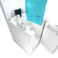 Seniorendusche und Sitzwanne Kombination Whirlpool mit Tür S10D-WP 80x90x215cm