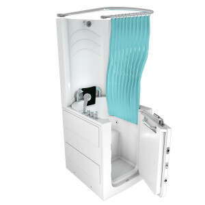 Seniorendusche und Sitzwanne Kombination Whirlpool mit Tür S10D-TH-WP 80x90x215cm