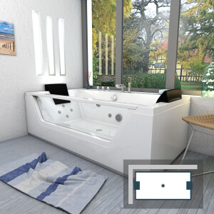 Whirlpool with cleaning function Pool Bathtub Bathtub AcquaVapore w83-th-a 90x180 without +€0.-