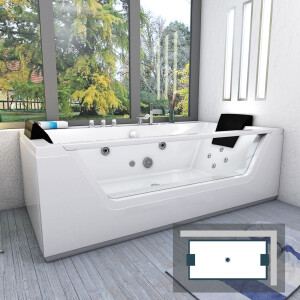 Whirlpool with cleaning function Pool Bathtub Bathtub AcquaVapore w83-th-c 180x90 active hose cleaning +€70.-