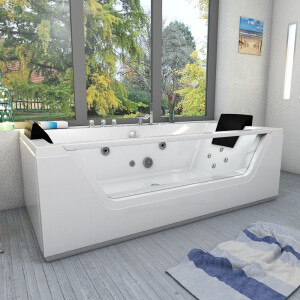 Whirlpool mit Reinigungsfunktion, Pool  Badewanne Wanne AcquaVapore W83R-TH-B aktive Schlauch-Reinigung +70.-€