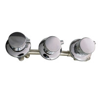Thermostatic faucet 3 controllers with 4-way switch for whirlpool and tubs