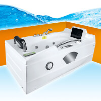 Whirlpool Vollausstattung Pool Badewanne Wanne mit TV T42L-TH 171x92cm passive Schlauchreinigung
