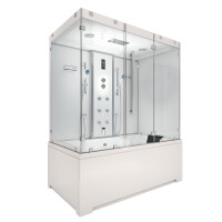 Kombination Badewanne Dusche K80-WS-EH-C-EC-EA Duschtempel 180x100 cm 2K Scheibenversiegelung