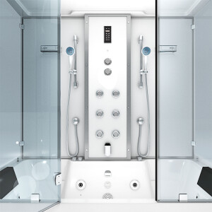 Kombination Badewanne Dusche K80-WS-EH-A-EC-EA Duschtempel 100x180 cm 2K Scheibenversiegelung