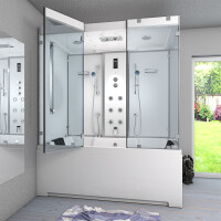 Kombination Badewanne Dusche K80-WS-EH-A-EC-EA Duschtempel 100x180 cm 2K Scheibenversiegelung