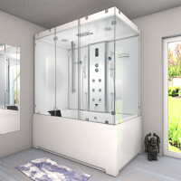 Kombination Badewanne Dusche K80-WS-EH-A-EC-EA Duschtempel 100x180 cm 2K Scheibenversiegelung