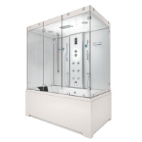 Kombination Badewanne Dusche K80-WS-EH-A-EC-EA Duschtempel 100x180 cm 2K Scheibenversiegelung