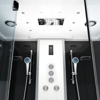 Kombination Badewanne Dusche K80-SW-TH-A-EC-SC-EA Duschtempel 100x180 cm Schlauchreinigung + Scheibenversiegelung