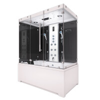 Kombination Badewanne Dusche K80-SW-TH-A-EC-SC-EA Duschtempel 100x180 cm Schlauchreinigung + Scheibenversiegelung