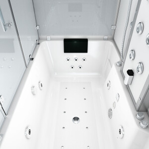 Kombination Badewanne Dusche K80-WS-TH-C-EC-EA Duschtempel 180x100 cm 2K Scheibenversiegelung