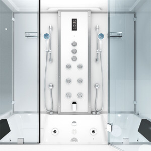 Kombination Badewanne Dusche K80-WS-TH-C-EC-EA Duschtempel 180x100 cm 2K Scheibenversiegelung