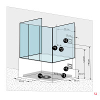 Kombination Badewanne Dusche K80-SW-EH-B-SC-EA Duschtempel 180x100 cm aktive Schlauch-Reinigung