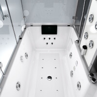 Kombination Badewanne Dusche K80-SW-EH-B-SC-EA Duschtempel 180x100 cm aktive Schlauch-Reinigung