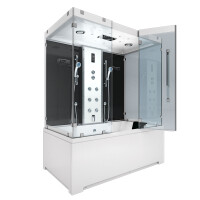 Kombination Badewanne Dusche K80-SW-EH-B-SC-EA Duschtempel 180x100 cm aktive Schlauch-Reinigung