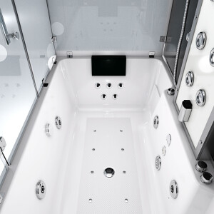 Kombination Badewanne Dusche K80-SW-EH-B-EC-SC-EA Duschtempel 180x100 cm Schlauchreinigung + Scheibenversiegelung