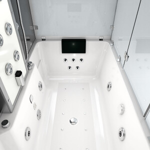 Kombination Badewanne Dusche K80-SW-TH-B-EA Duschtempel 180x100 cm OHNE Zusatzoption