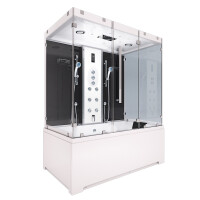 Kombination Badewanne Dusche K80-SW-TH-B-SC-EA Duschtempel 180x100 cm aktive Schlauch-Reinigung