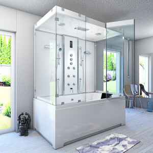 Kombination Badewanne Dusche K80-WS-TH-B-EA Duschtempel 180x100 cm OHNE Zusatzoption