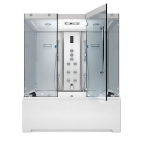 Kombination Badewanne Dusche K80-WS-TH-B-EC-SC-EA Duschtempel 180x100 cm Schlauchreinigung + Scheibenversiegelung