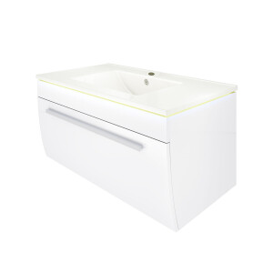 Badmöbel Set Gently 3 V1 Weiß MDF Waschtisch 70cm