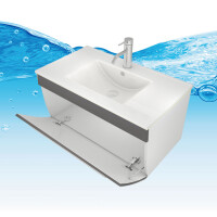 Bathroom furniture set Gently 3 v1 white/grey mdf washbasin 80cm with 1x 5w LED spotlight