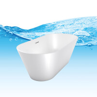 freistehende Badewanne Wanne Acryl F01 170x80cm mit Armatur AF03