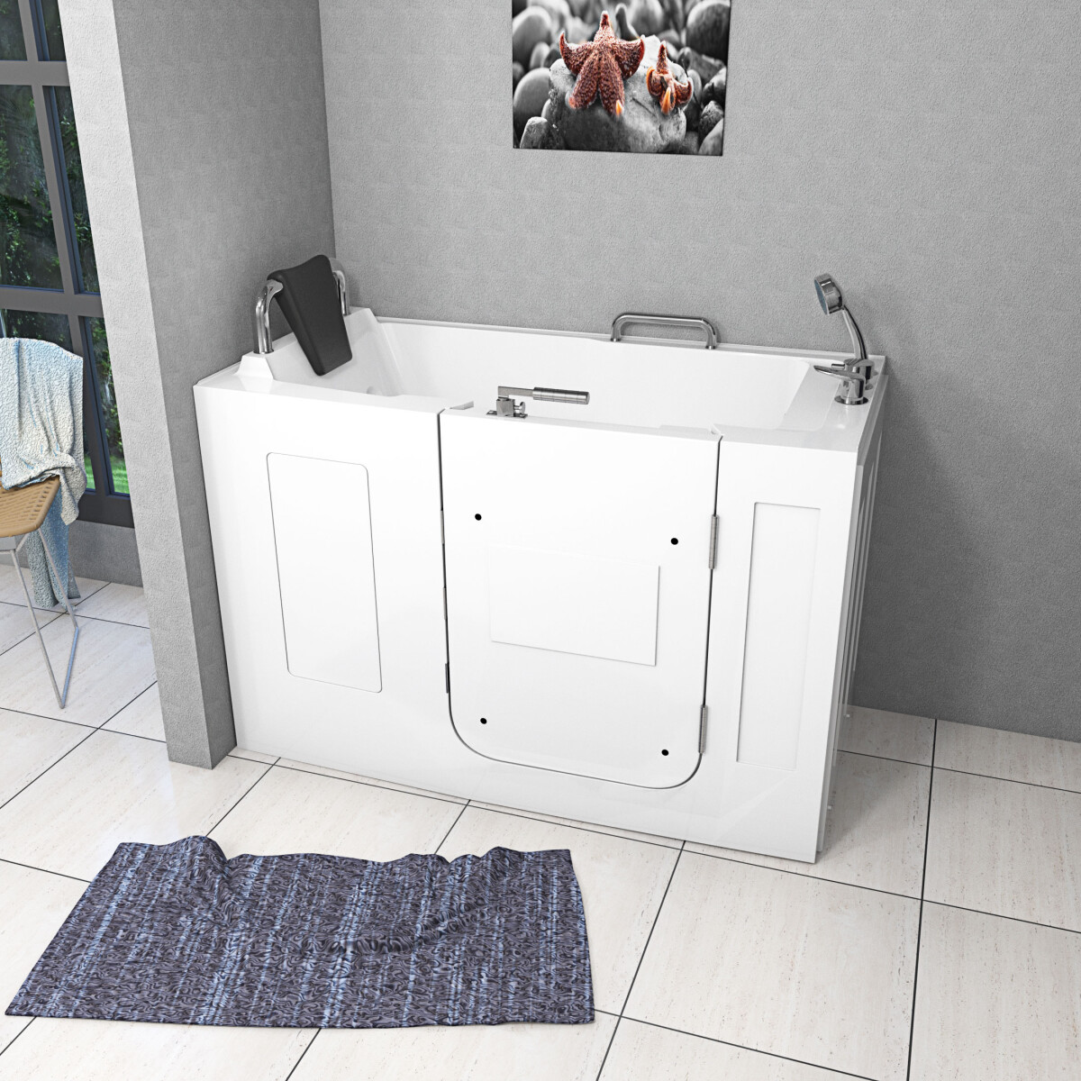 Senioren Sitzbadewanne Sitzwanne Badewanne mit Tür Pool S07-A-R 140cm