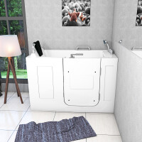 Sitzbadewanne Senioren Wanne Sitzwanne mit Tür S07-TH-C-R 140x76cm