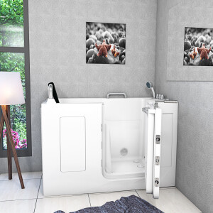 Sitzwanne Whirlpool Badewanne mit Tür S07WP-TH-C-R 140x76cm