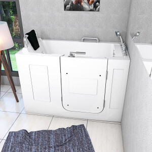 Sitzwanne Whirlpool Badewanne mit Tür S07WP-TH-C-R 140x76cm