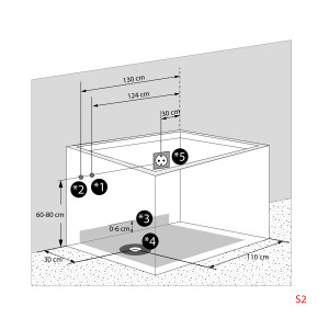 Sitzwanne Whirlpool Badewanne mit Tür S07WP-TH-C-R 140x76cm