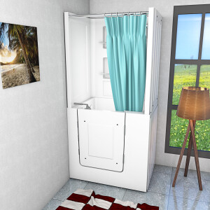 Seniorendusche und Sitzwanne Kombination Wanne mit Tür S02D-A-R 78x100x205cm