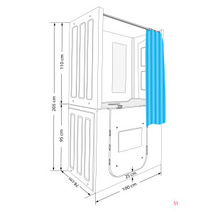 Seniorendusche und Sitzwanne Kombination Wanne mit Tür S02D-A-R 78x100x205cm
