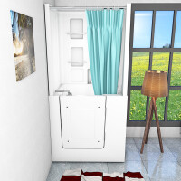 Seniorendusche und Sitzwanne Kombination Wanne mit Tür S02D-A-R 78x100x205cm